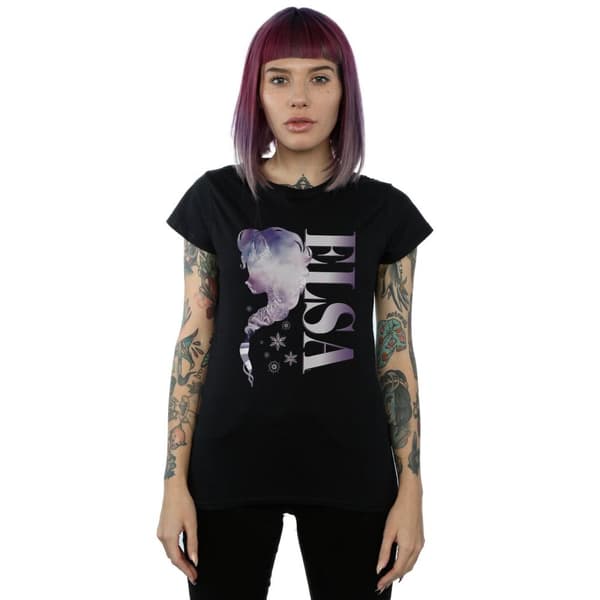 Disney Dam/Tjej Frozen Ice Kingdom Silhouette Bomulls-T-shirt