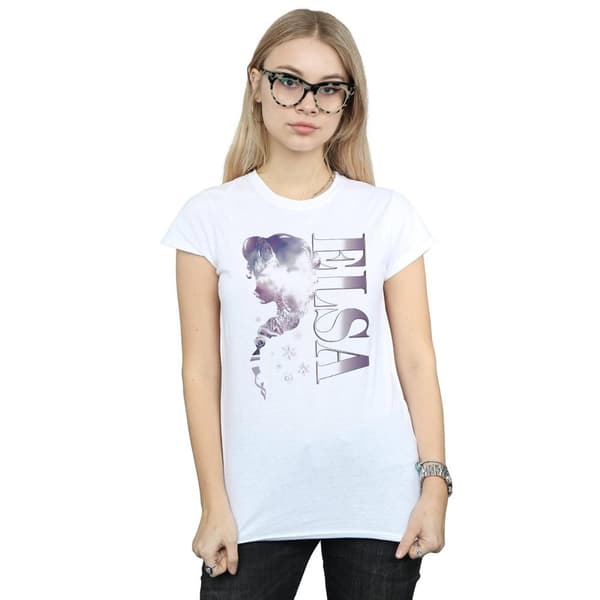 Disney Dam/Tjej Frozen Ice Kingdom Silhouette Bomulls-T-shirt