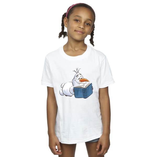 Disney Frozen Olaf Reading T-shirt i bomull för flickor