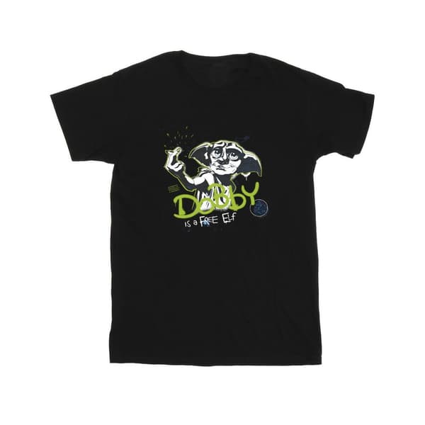 Harry Potter Girls Dobby A Free Elf Cotton T-Shirt Black 3-4 Years