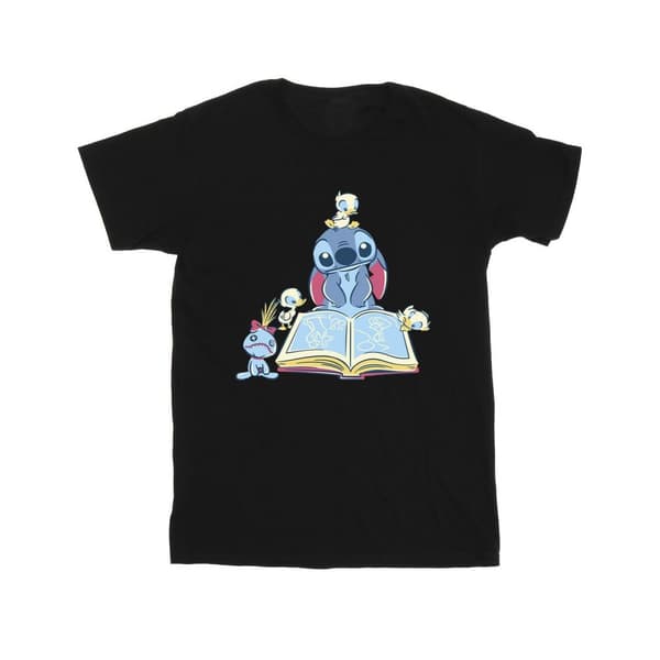 Disney Mens Lilo & Stitch Reading A Book T-Shirt
