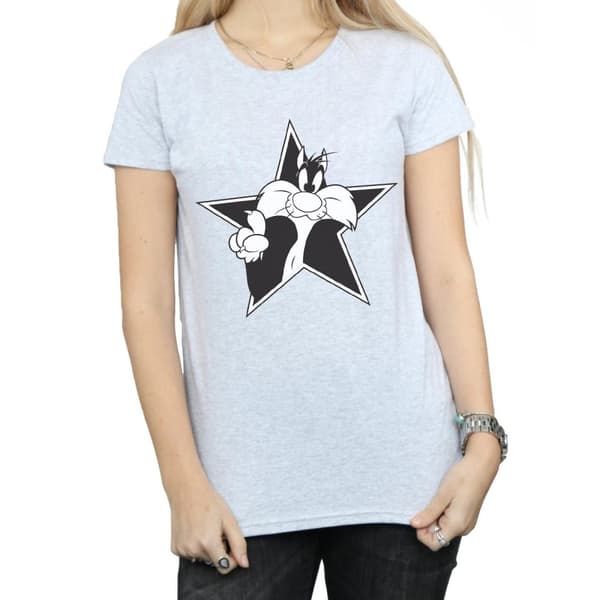 Looney Tunes Womens/Ladies Sylvester Mono Star Cotton T-Shirt