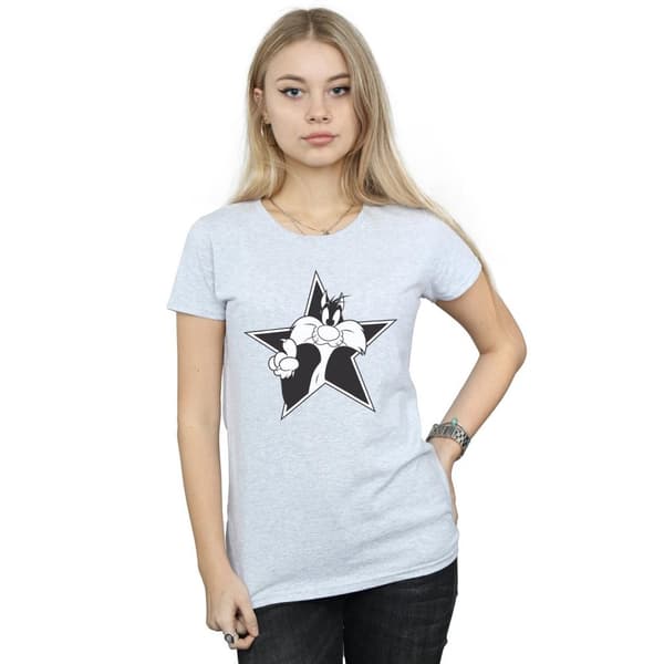 Looney Tunes Womens/Ladies Sylvester Mono Star Cotton T-Shirt