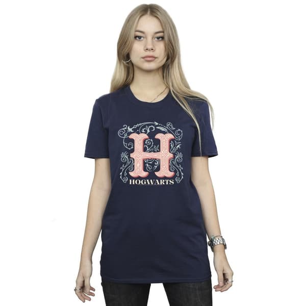 Harry Potter Womens/Ladies Flowers H Cotton Boyfriend T-Shirt