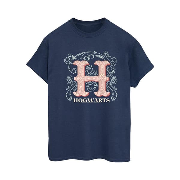 Harry Potter Womens/Ladies Flowers H Cotton Boyfriend T-Shirt