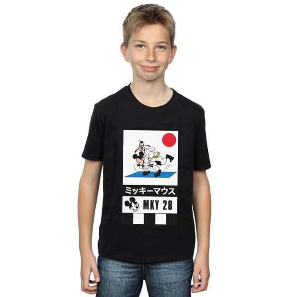Disney Karate-t-shirt för pojkar - Musse och Långben