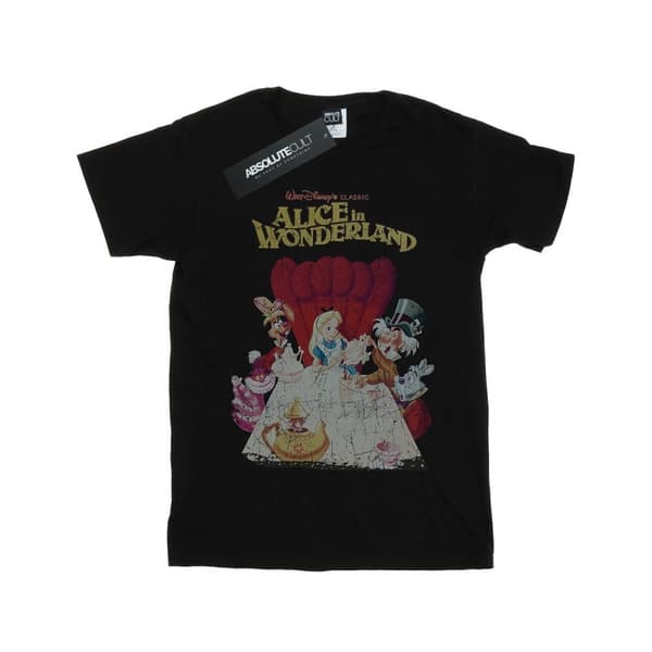 Disney Girls Alice In Wonderland Retro Poster Cotton T-Shirt