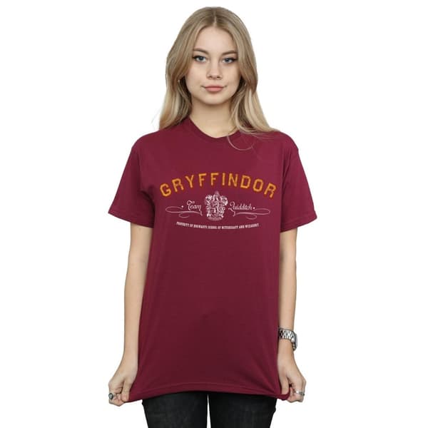 Harry Potter Womens/Ladies Gryffindor Team Quidditch Cotton Boyfriend T-Shirt