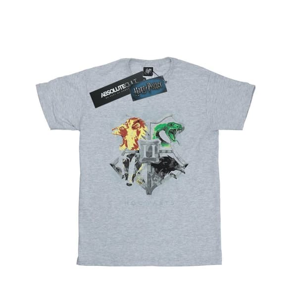 Harry Potter Womens/Ladies Hogwarts Painted Crest Cotton Boyfriend T-Shirt