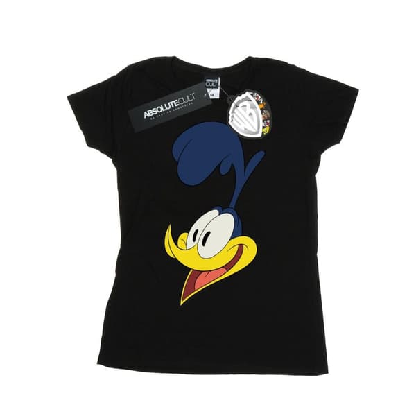 Looney Tunes Womens/Ladies Road Runner Face Cotton T-Shirt Black L