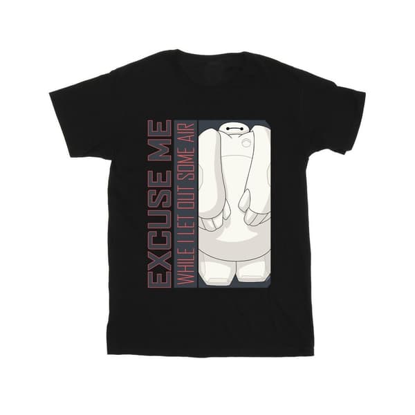 Disney Pojkar Big Hero 6 Baymax Excuse Me Some Air T-shirt Black 7-8 Years