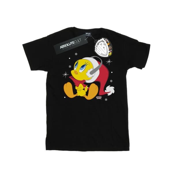 Looney Tunes Girls Christmas Tweety Cotton T-Shirt