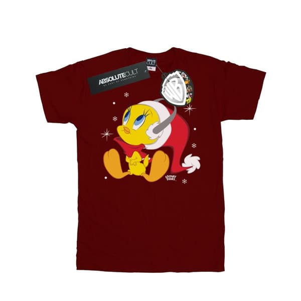 Looney Tunes Girls Christmas Tweety Cotton T-Shirt