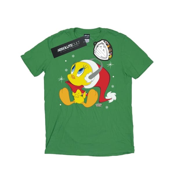 Looney Tunes Girls Christmas Tweety Cotton T-Shirt