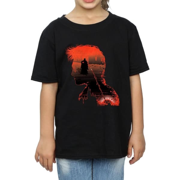 Harry Potter T-shirt i bomull med stridssilhuett för flickor