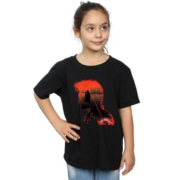 Harry Potter T-shirt i bomull med stridssilhuett för flickor