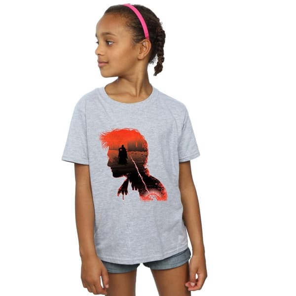 Harry Potter T-shirt i bomull med stridssilhuett för flickor