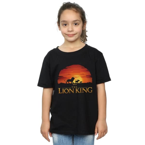 Disney T-shirt i bomull med solnedgångslogo från Lejonkungen-filmen