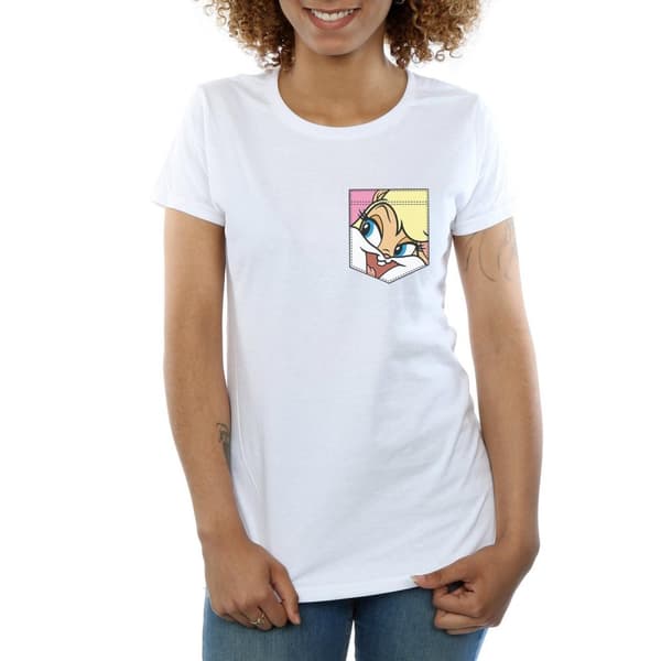 Looney Tunes Dam/Lady Lola T-shirt i bomull med kaninansikte och fuskficka