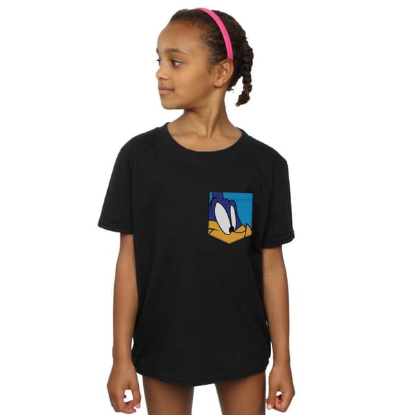 Looney Tunes Girls Road Runner Face Faux Pocket Cotton T-Shirt
