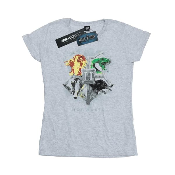 Harry Potter Dam/Tjej - Hogwarts - T-shirt i bomull med målad vapensköld