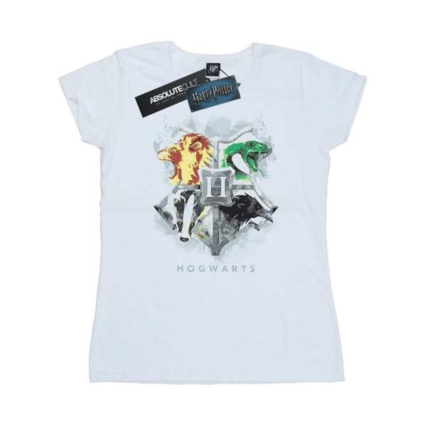 Harry Potter Dam/Tjej - Hogwarts - T-shirt i bomull med målad vapensköld