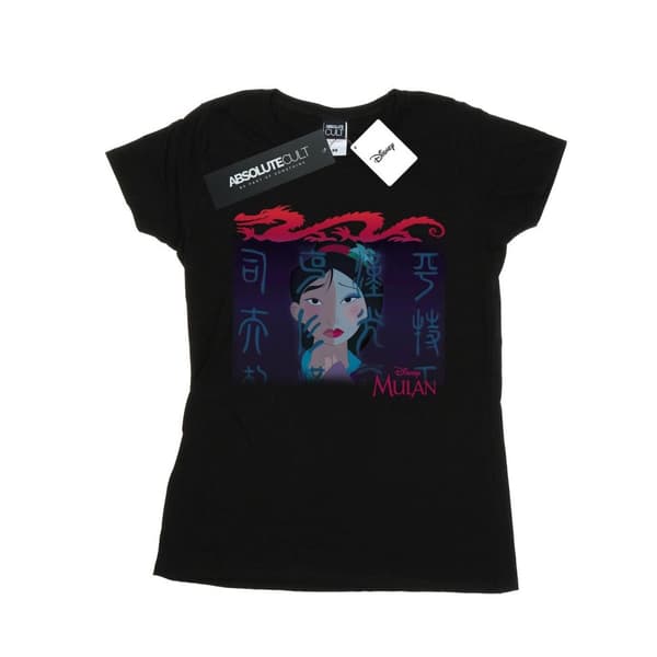 Disney Womens/Ladies Mulan Geisha Face Cotton T-Shirt Black S