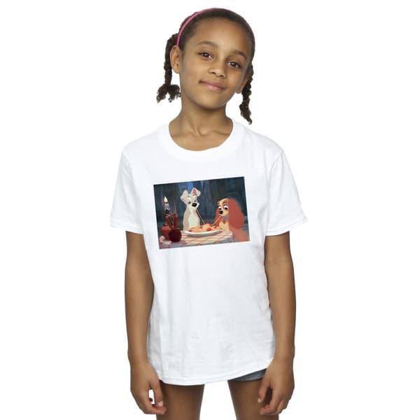 Disney Girls Lady And The Tramp Spaghetti Photo Cotton T-Shirt