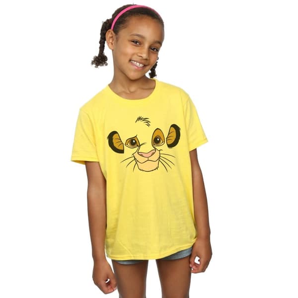Disney Girls The Lion King Simba Face Cotton T-Shirt