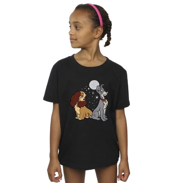 Disney Girls Lady And The Tramp Moon Cotton T-Shirt