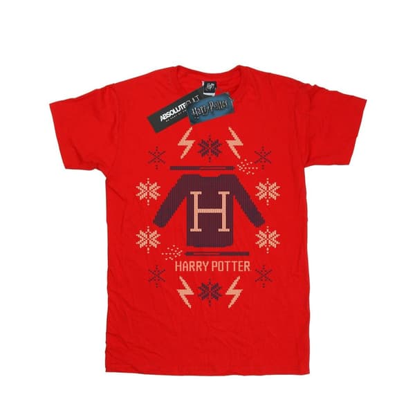 Harry Potter Girls Christmas Knit Cotton T-Shirt