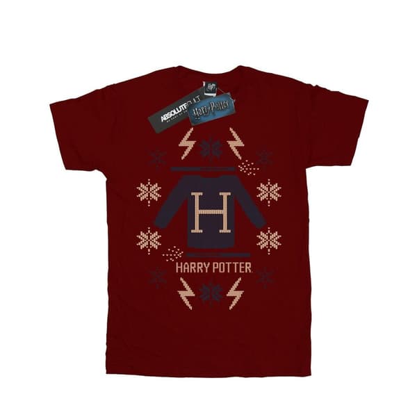 Harry Potter Girls Christmas Knit Cotton T-Shirt