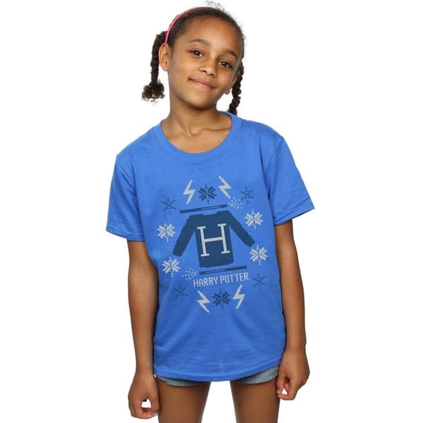 Harry Potter Girls Christmas Knit Cotton T-Shirt