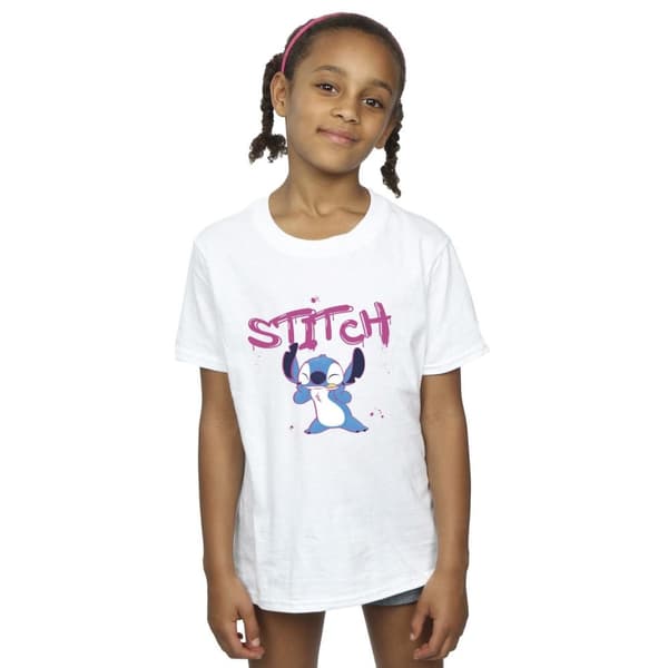 Disney Girls Lilo And Stitch Graffiti Cotton T-Shirt