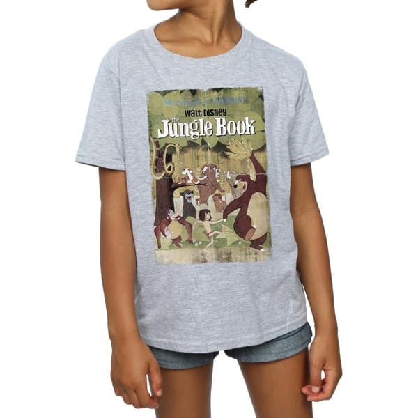 Disney T-shirt i bomull med retroaffisch från Djungelboken för flickor