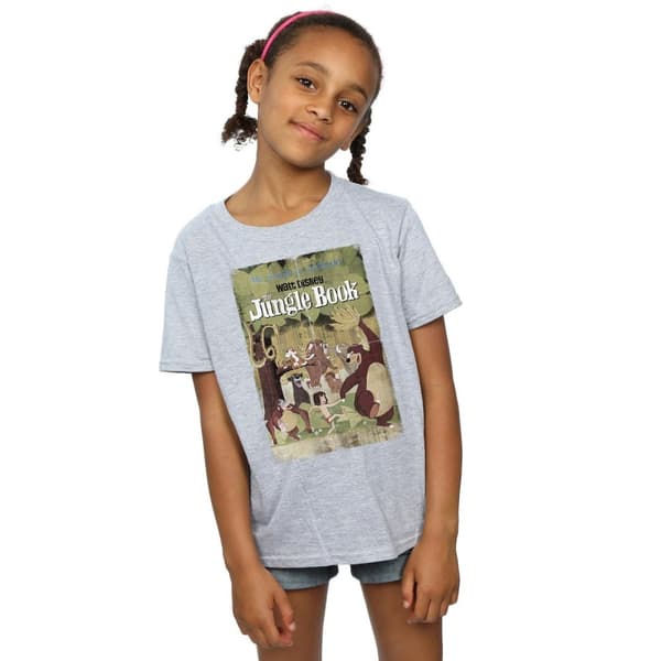 Disney T-shirt i bomull med retroaffisch från Djungelboken för flickor