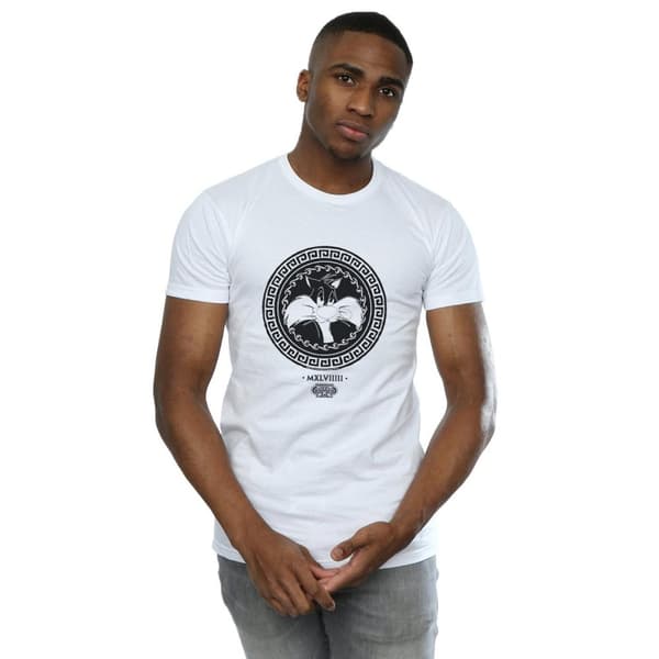 Looney Tunes Mens Sylvester Greek Circle T-Shirt