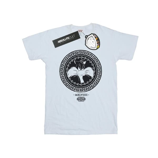 Looney Tunes Mens Sylvester Greek Circle T-Shirt