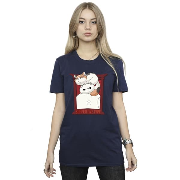 Disney Womens/Ladies Big Hero 6 Baymax Frame Support Cotton Boyfriend T-Shirt