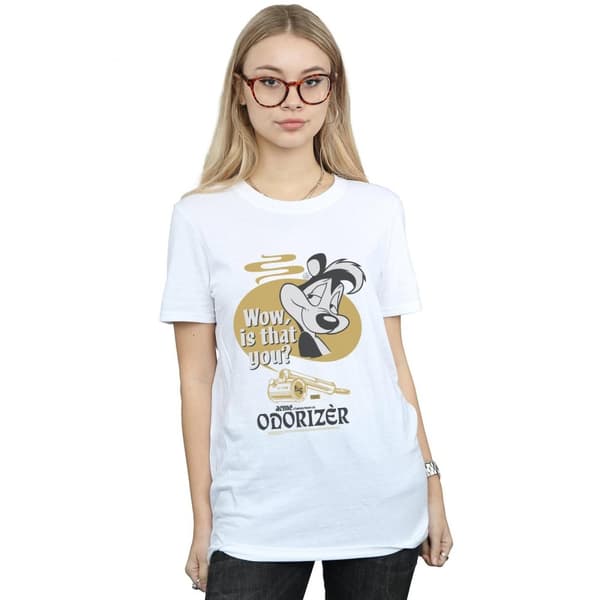 Looney Tunes Womens/Ladies Pepe Le Pew Odorizer Cotton Boyfriend T-Shirt