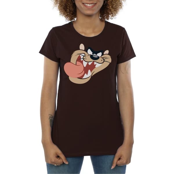 Looney Tunes Dam/Tjej Tasmanian Devil Face - T-shirt i bomull