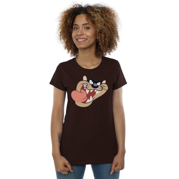 Looney Tunes Dam/Tjej Tasmanian Devil Face - T-shirt i bomull