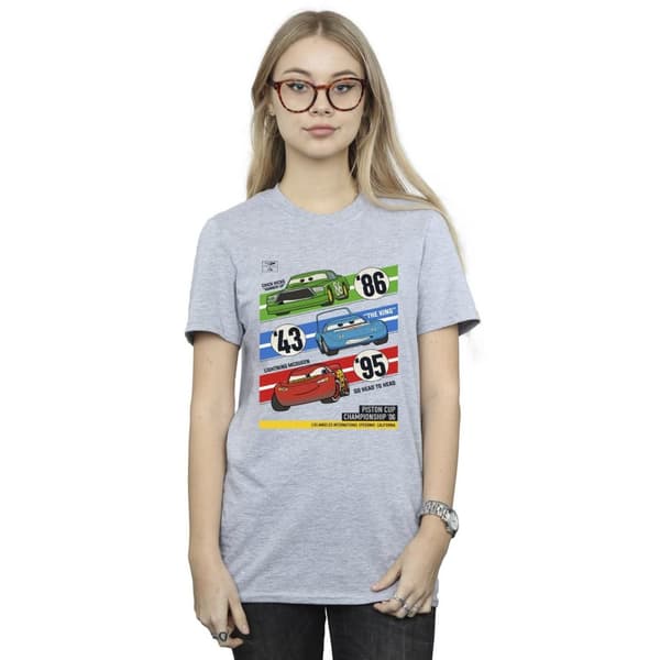Disney Womens/Ladies Cars Piston Cup Champions Cotton Boyfriend T-Shirt