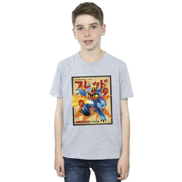 Disney Boys Big Hero 6 Baymax Fred Newspaper T-Shirt
