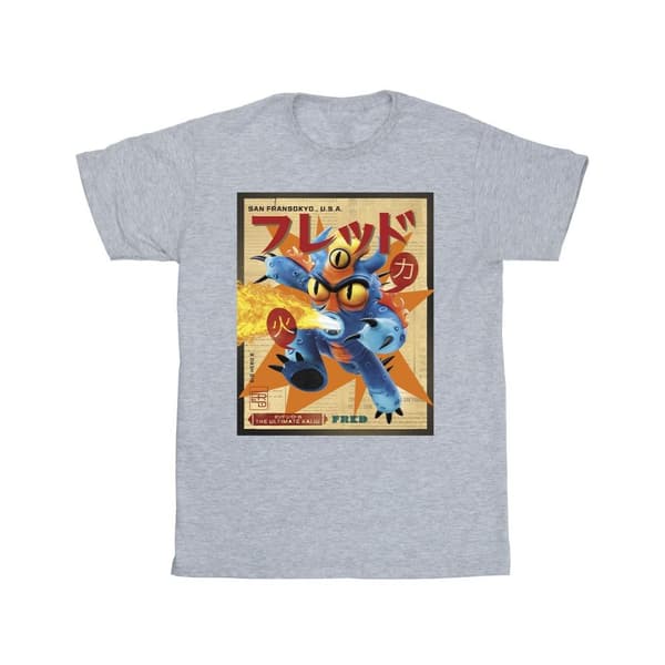 Disney Boys Big Hero 6 Baymax Fred Newspaper T-Shirt