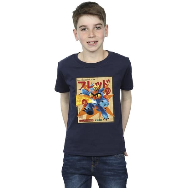 Disney Pojkar - Big Hero 6 Baymax Fred Newspaper T-shirt