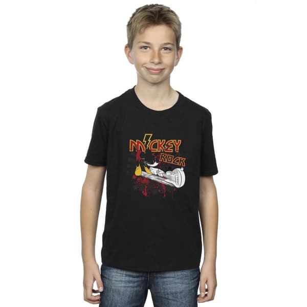 Disney Boys Mickey Mouse Smash Guitar Rock T-Shirt