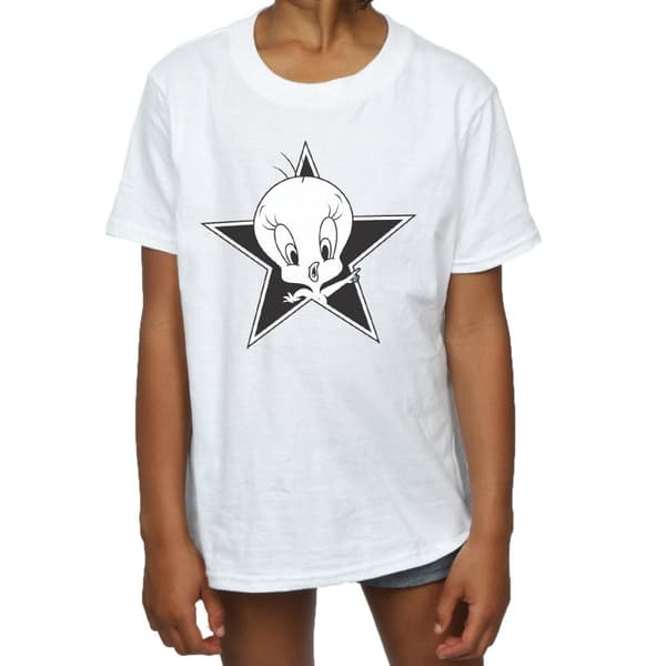 Looney Tunes Tweety Pie Mono Star T-shirt i bomull för flickor