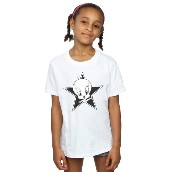 Looney Tunes Tweety Pie Mono Star T-shirt i bomull för flickor