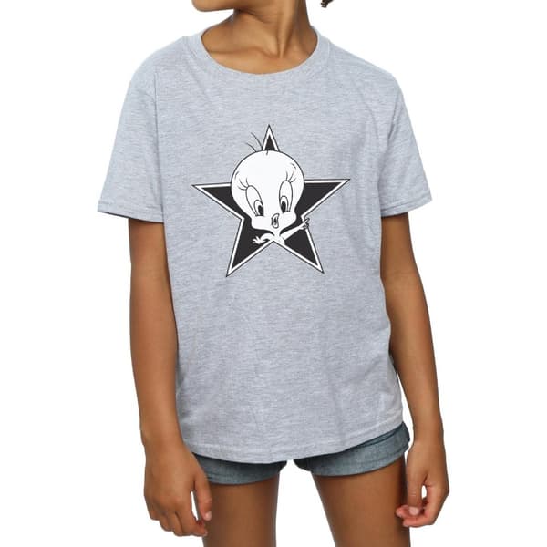 Looney Tunes Tweety Pie Mono Star T-shirt i bomull för flickor